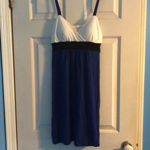 Rayon-spandex sleeveless dress.